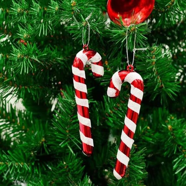 10Pcs Candy Cane Christmas Tree Decoration Xmas Pendant DIY Home Decor Merry Christmas Children Toy Gift