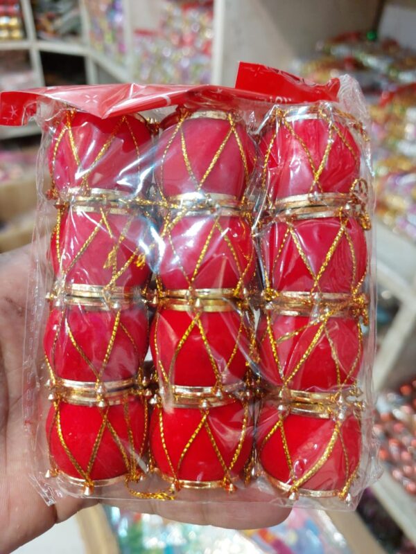 6pcs Wodles Drum Red, Christmas Tree Ornament, Drum