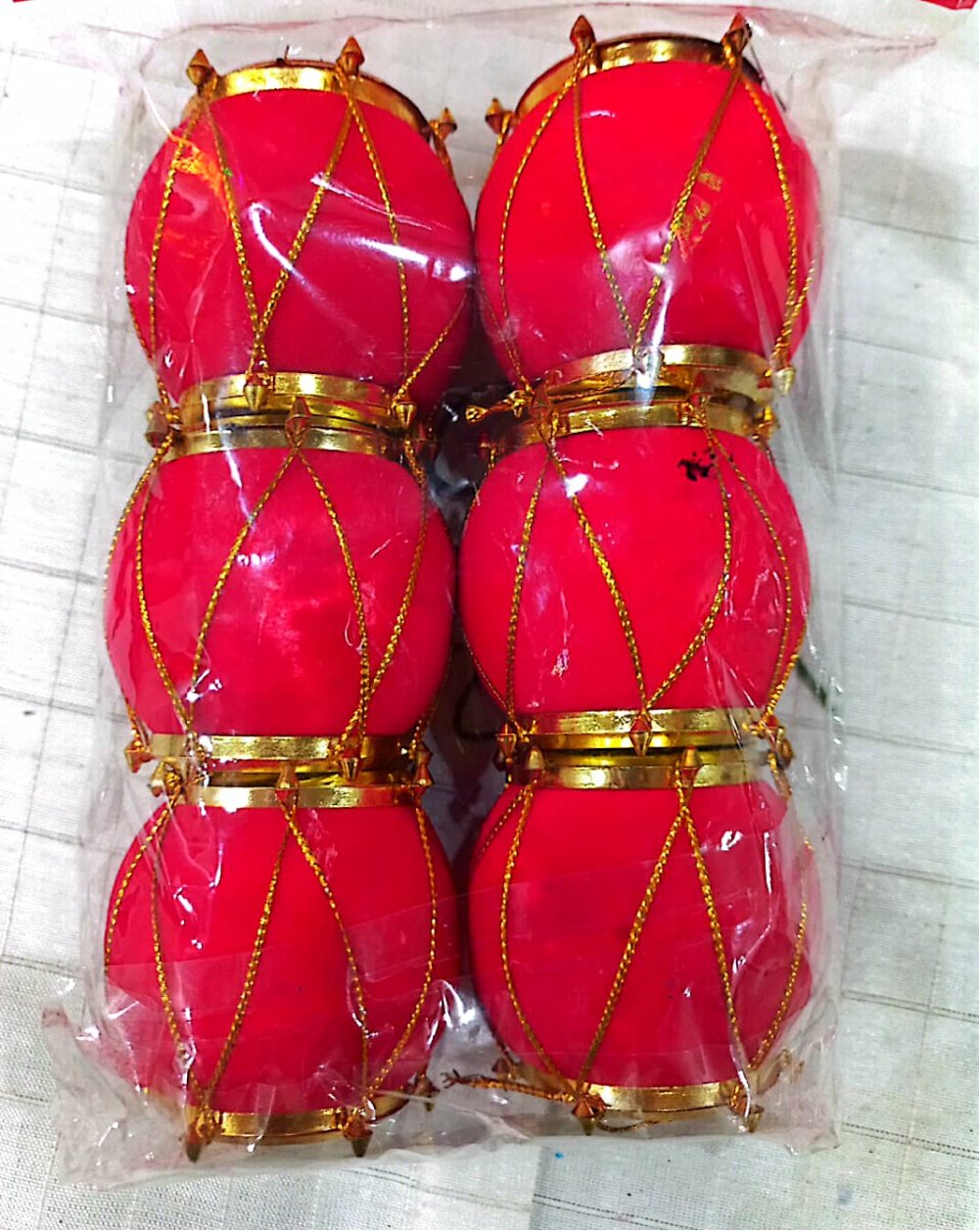 Large Red Velvet Drum Large Red Velvet Drum - Image 1