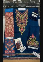 3 PCs Women's Unstitched Khaddar Embroidered Suit - Image 2