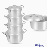 Kitchen Kraft Diamond Metal Finish Casserole Set 10Pcs