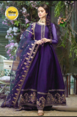 3 PCs Women's Stitched Chiffon Embroidered Maxi