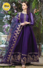 3 PCs Women's Stitched Chiffon Embroidered Maxi - Image 3