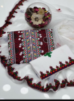 3 PCs Women's Unstitched Cotton Embroidered Suit - Image 4