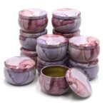 Pack of 3 Empty Tin Box|Empty Tin Jars|Tin Box Collection Marble Printed Jars DIY Candle Making|Jars for Candles 3 Pieces| Empty containers| empty jars| Candle Jars| Candle Jars empty with Lid| Empty Tin| Candle Jars empty tin - Image 3