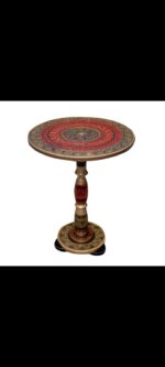 Wooden Table Lacquer Work, Handmade Wooden Lacquer Colorful Table Wooden Table Lacquer Work, Fancy Traditional Table - Image 3