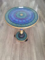 Wooden Table Lacquer Work, Handmade Wooden Lacquer Colorful Table Wooden Table Lacquer Work, Fancy Traditional Table - Image 2