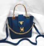 New Single Piece Ladies Bag Size 8/10 – Good Quality Poom Poom Bag with Long Strap & Golden Chain - Image 3