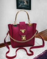 New Single Piece Ladies Bag Size 8/10 – Good Quality Poom Poom Bag with Long Strap & Golden Chain - Image 5