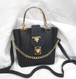 New Single Piece Ladies Bag Size 8/10 – Good Quality Poom Poom Bag with Long Strap & Golden Chain - Image 4