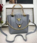 New Single Piece Ladies Bag Size 8/10 – Good Quality Poom Poom Bag with Long Strap & Golden Chain - Image 6