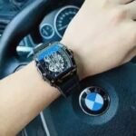 ⌚ Richard Black Skeleton Watch for Men – Premium Automatic Luxury Timepiece