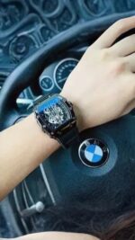 ⌚ Richard Black Skeleton Watch for Men – Premium Automatic Luxury Timepiece - Image 3