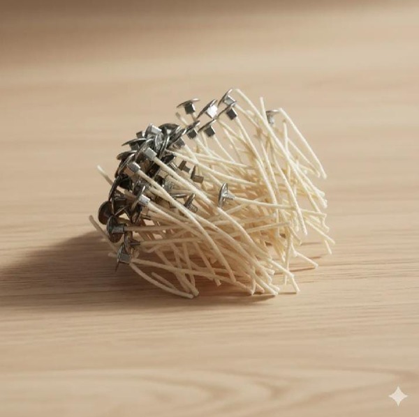 imgonline-com-ua-resize-xKLJn9RsnDidsG Parafin Candle Wicks 12 cm /36 piece Natural Wax Coating With Metal Tab| Candle Wicks| Candle wick| Candle Wicks for Candle Making| Candle wick Thread - Image 1