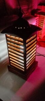 Vintage Wooden Living Room Lamp, Vintage Handmade Wooden Lamp, Handmade Wooden Table Lamp