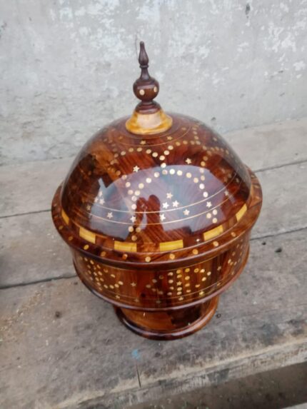 Handcrafted roti pot made of pure wood for storing rotis with cultural charm and modern kitchen compatibility