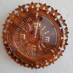 Round Shape Wooden Wall Clock , Handmade Wood Carved Wall Clock, Wooden Hand Carving Crafts Wall Clocks