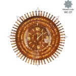 Round Shape Wooden Wall Clock , Handmade Wood Carved Wall Clock, Wooden Hand Carving Crafts Wall Clocks - Image 3