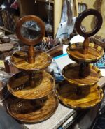 Wooden Cake Stand 3 Tier , 4 Tier Wooden Dessert Serving Tray Stand , Wood 3 Tier Cake Stand - Image 2