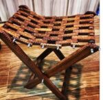 Bare Decor Casual Mosaic Foldable Multi-Purpose Stool and Ottoman in Solid Teak Wood Brown - Image 2