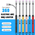 Kitchen USB Electric Arc Lighter Rechargeable Windproof BBQ Flameless Plasma Candle Long Lighters Hose Gas Stove Ignition Gun