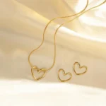 Heart Pendant Jewelry Set – Necklace with Matching Earrings