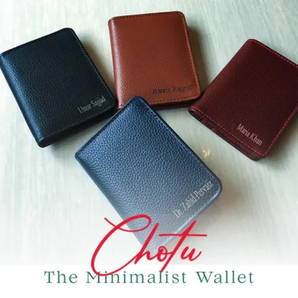 CHOTU | The Minimalist | Leather Wallet Name Engraved