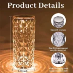 Crystal Table Lamp for Bedroom