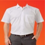 Casual Classic White Shirt Basic Preppy Style Loose Fit Shirt Simple Short Sleeve High School Students