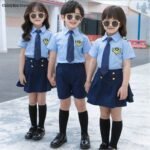 Summer Shirt Set Kindergarten Primary School Uniform Class Uniform Children's Performance Clothes Graduation Photo Outfit