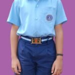 Minimalist Men's Solid Navy Blue Short Sleeve Button School Uniform Shirt Slim Fit Casual Top for Everyday School Outfits
