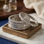 Silver Stone Stainless Bangles