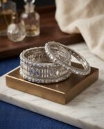 Silver Stone Stainless Bangles