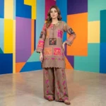 Brown Printed Arabic Lawn 2Pcs Set for Everyday Wear