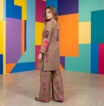 Brown Printed Arabic Lawn 2Pcs Set for Everyday Wear - Image 2