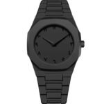 en's Black Carbon Fiber Analogue Watch 12-Hour Display