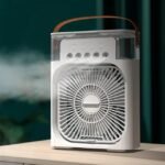 Portable Mini Air Cooler Fan With Water Spray & LED Light – 3 Speed USB Cooling Fan - Image 2