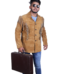 A handmade genuine cowhide leather jacket crafted in rich brown suede finish, designed for men with a traditional Native American Western aesthetic. The jacket features long decorative fringe along the sleeves, chest, and back, giving it a bold heritage-inspired look. Its structured yet comfortable fit makes it suitable for casual wear, cultural events, or themed occasions. The soft suede texture highlights premium craftsmanship and durability while maintaining a rugged vintage cowboy appeal for stylish outerwear lovers. (≈500 chars)