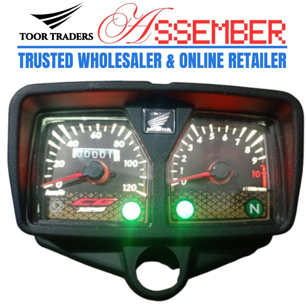 CG125 Gold Edition Meter Honda CG125 Gold Edition LED Glow Motorcycle Speedometer | Bright White Backlight Bike Meter - Image 1