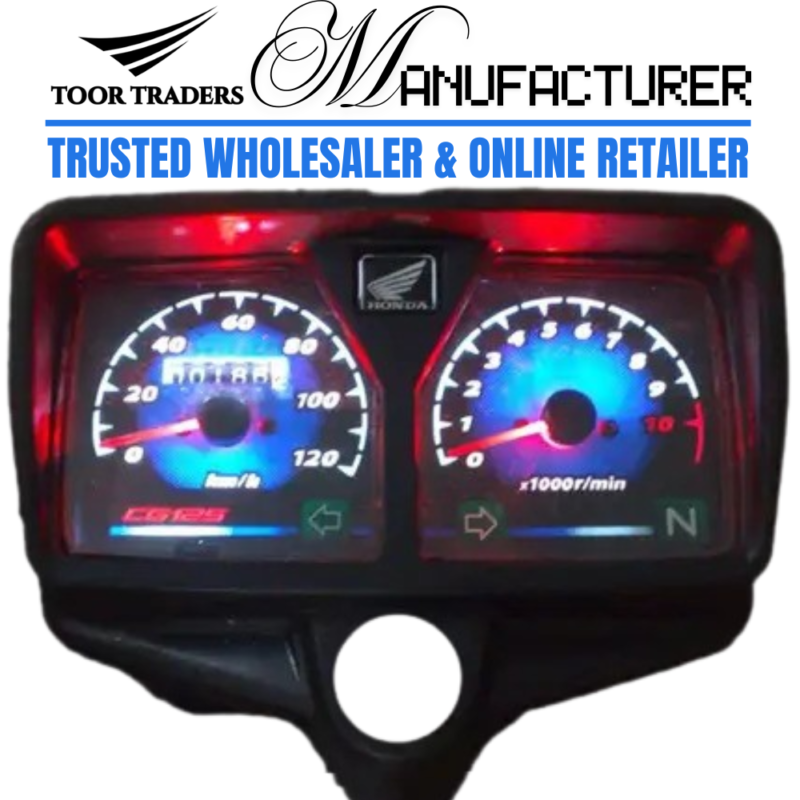 LED backlit glow bike speedometer for Honda CG-125CC motorcycle featuring bright illuminated dial, clear speed reading, durable construction, night visibility enhancement, accurate speed measurement, stylish dashboard upgrade, easy installation, high-quality replacement meter, reliable performance for daily commuting and long-distance riding.