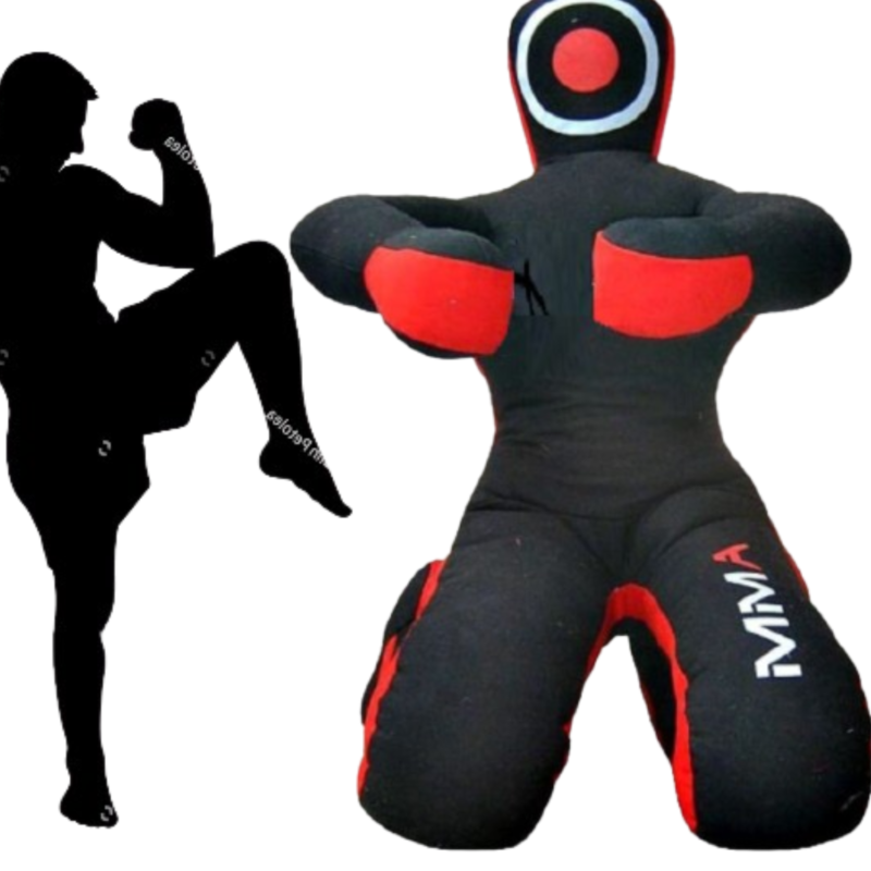 Unfilled wrestling and grappling dummy designed for mixed martial arts enthusiasts of all ages. Ideal for practicing kickboxing combinations, judo techniques, karate movements, BJJ submissions, self-defense skills, and MMA ground work. Strong, durable construction ensures reliable performance during demanding training and fitness sessions.