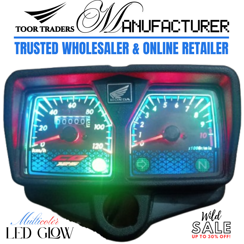 Multicolor LED backlit motorcycle speedometer for CG-125 LED Backlight Glow Motorcycle Speedometer for Honda CG-125CC Bike - Image 1