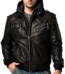 Genuine black leather windproof bomber fashion jacket for men featuring a rugged motorcycle biker design with a removable hood for versatile styling. Crafted from premium real leather, this men's biker jacket offers durability, comfort, and protection against wind and cold weather. Designed with a front zipper closure, multiple pockets, and a classic bomber silhouette, making it ideal for riding motorcycles, casual outings, travel, and everyday wear.