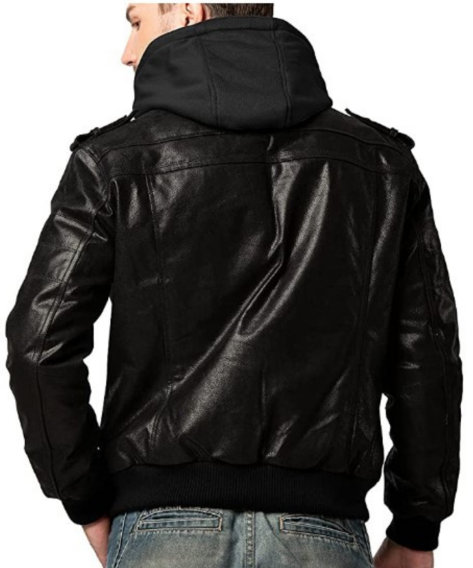 Premium genuine black leather bomber jacket for men designed for motorcycle riders and biker enthusiasts. Featuring a removable hood, wind-resistant construction, and a sleek modern fit, this fashion jacket delivers both style and functionality. The durable real leather material offers lasting wear, while the bomber-inspired design, front zip fastening, and practical storage pockets make it perfect for daily use, outdoor adventures, and motorcycle touring.