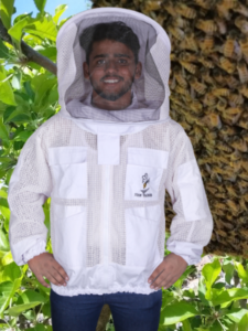 ventilated 3 layer bee jacket with round veil, ultra airflow mesh beekeeping gear, unisex anti sting protection suit, durable and lightweight jacket for hive inspection and honey harvesting in summer