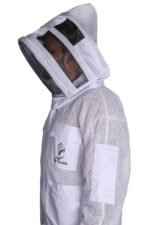 3 layer ultra breeze beekeeping jacket with fencing veil, ventilated mesh bee suit for men and women, lightweight anti sting protection clothing, comfortable airflow design for professional and hobbyist beekeepers in warm weather