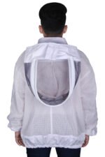 3 layer ultra ventilated beekeeping jacket with fencing veil, breathable mesh bee suit for unisex beekeepers, anti sting protection clothing, lightweight and durable apiary jacket designed for maximum airflow and comfort during hive inspection