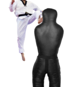 47" MMA grappling dummy for wrestling, boxing, jiu-jitsu, and mixed martial arts training. Unfilled punching dummy suitable for adults and children to practice throws, submissions, takedowns, striking combinations, clinch work, and self-defense techniques. Strong stitching and durable material make it perfect for regular combat sports workouts.