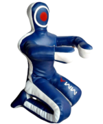Professional MMA grappling dummy unfilled for wrestling, judo, karate, kickboxing, BJJ, and martial arts training. Helps athletes develop takedowns, submissions, throws, striking combinations, and ground control techniques. Suitable for beginners and advanced practitioners seeking realistic solo training without a sparring partner.