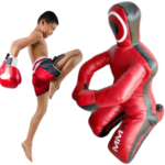 Professional MMA punching and grappling dummy for combat sports training. Ideal for wrestling drills, Judo throws, Karate striking, BJJ submissions, and mixed martial arts workouts. Unfilled design allows custom weight adjustment. Available in 4, 5, and 6-foot sizes for beginners and advanced practitioners seeking realistic training without a live partner.
